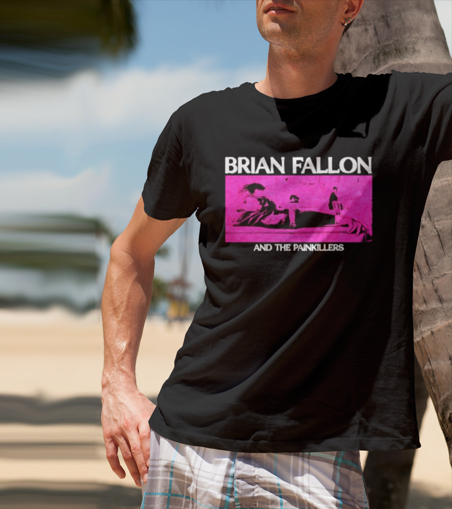 Brian Fallon And The Painkillers Pink Concert Art Gaslight Anthem T-Shirt