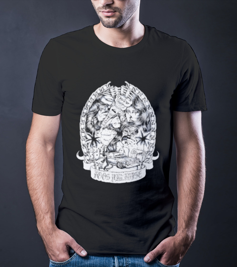 Foos Paradise Chicano Lowrider Culture Classic Cars Chain T-Shirt