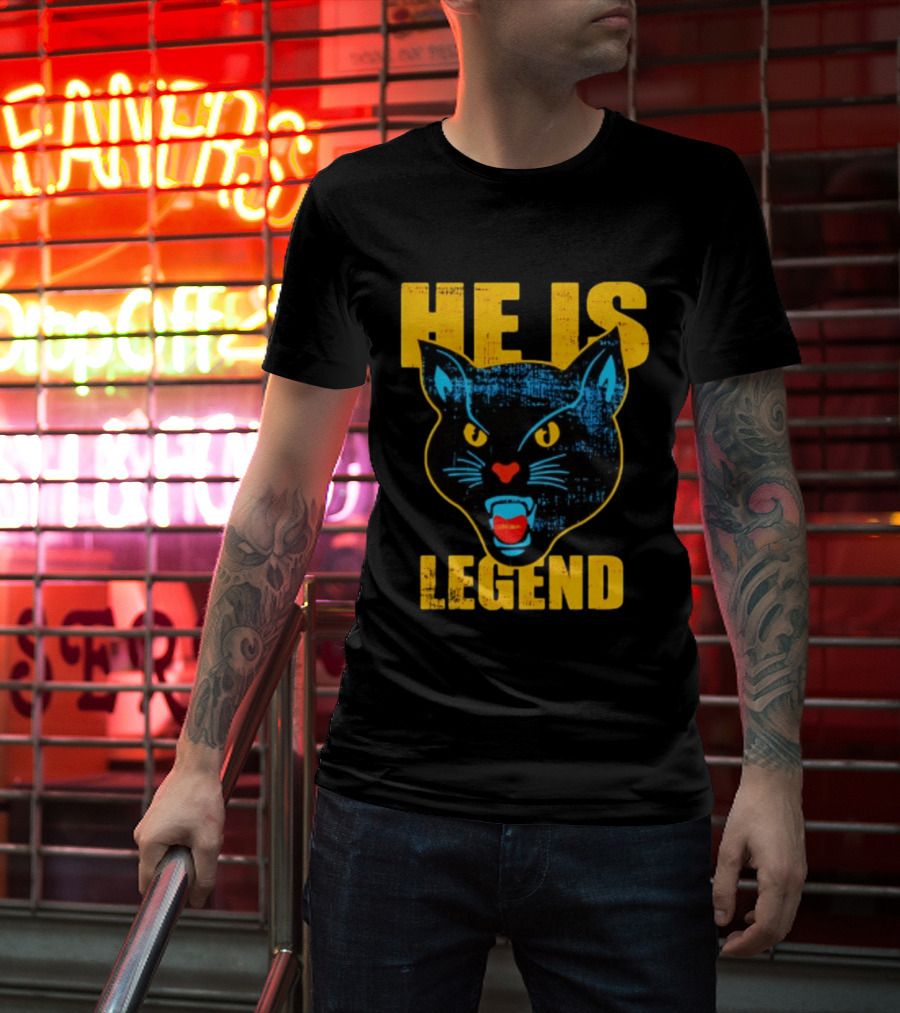 HE IS LEGEND Black Cat Fierce Panther T-Shirt