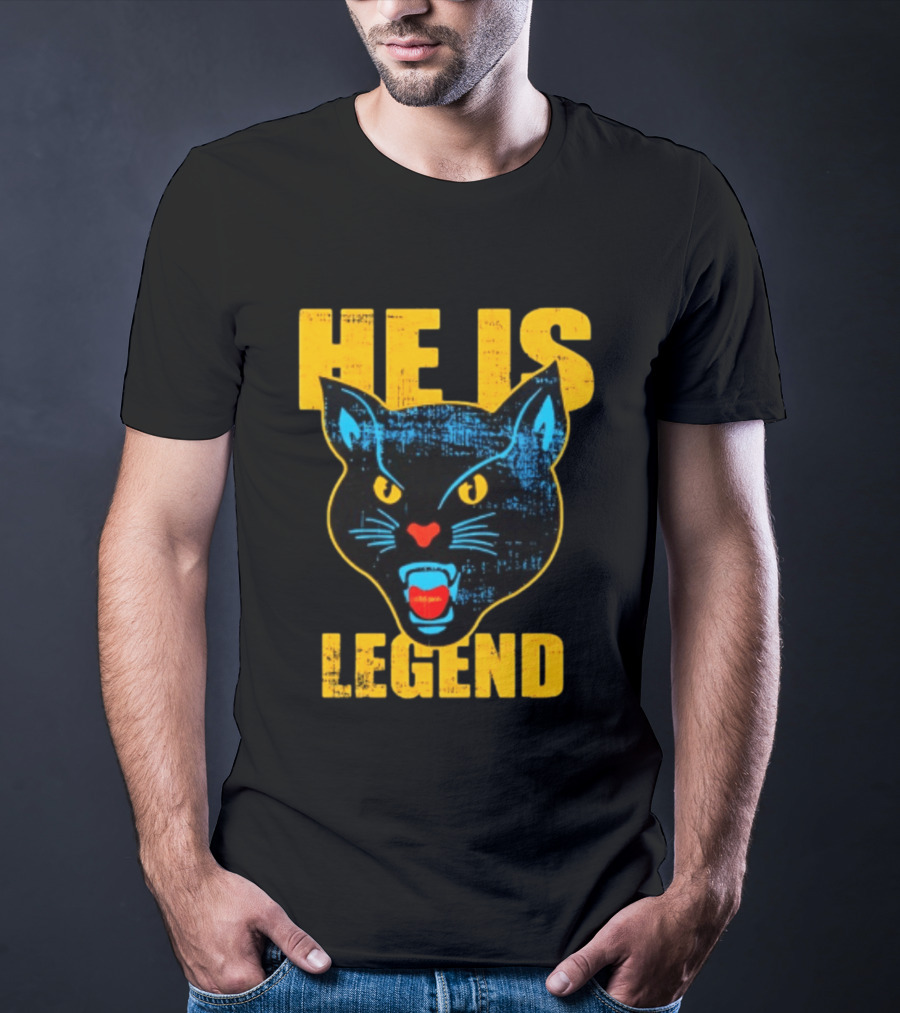 HE IS LEGEND Black Cat Fierce Panther T-Shirt