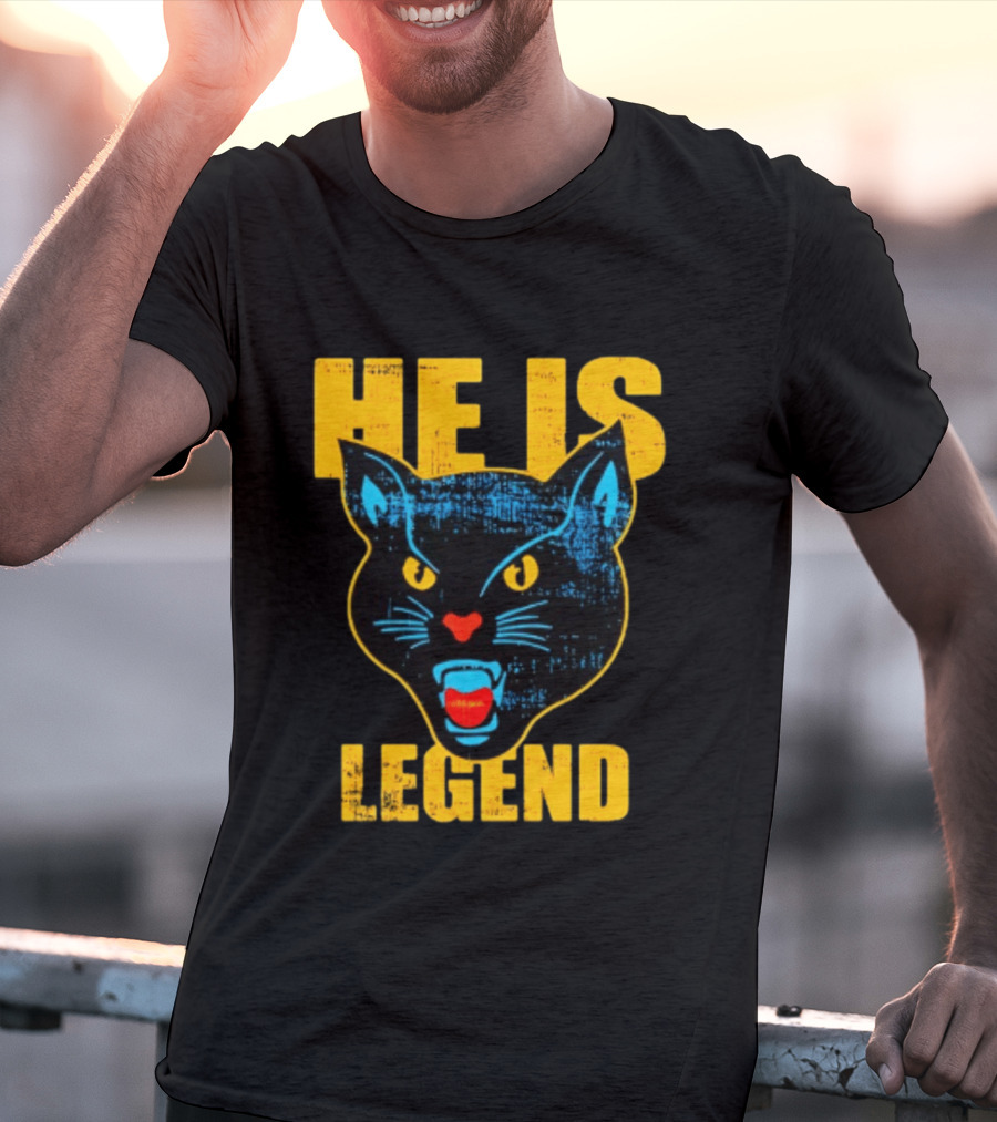 HE IS LEGEND Black Cat Fierce Panther T-Shirt