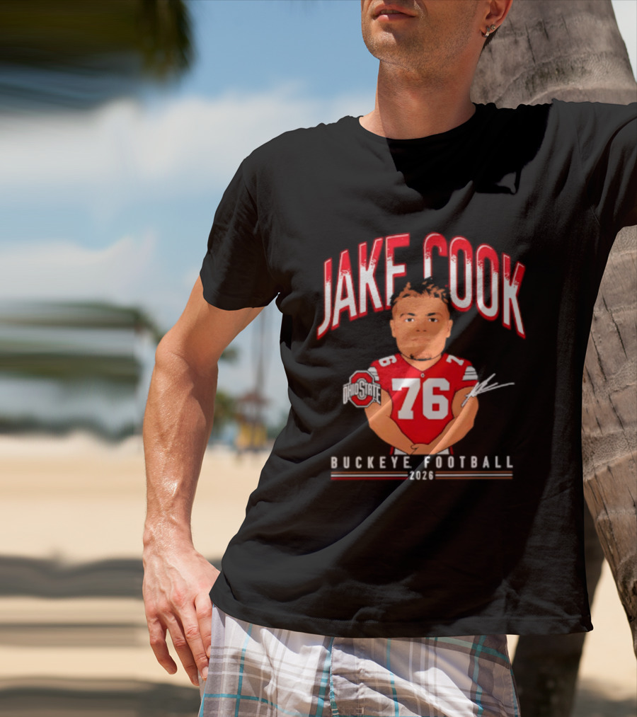 Jake Cook 76 Buckeye Football 2026 Ohio State Caricature T-Shirt