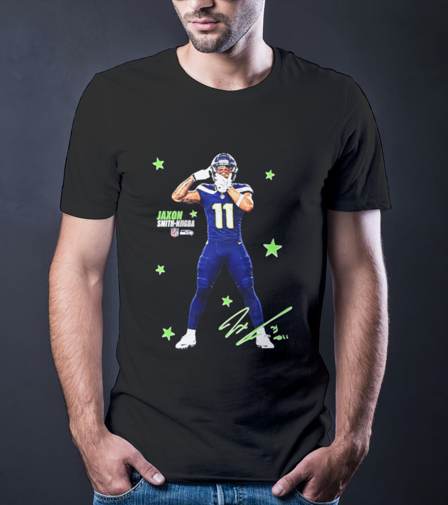 Jaxon Smith Njigba Seattle Seahawks Number 11 NFL Star Player T-Shirt