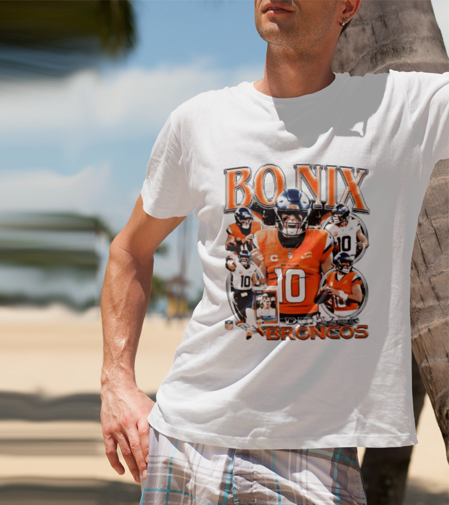 Bo Nix Denver Broncos 2026 Player #10 Collage T-Shirt