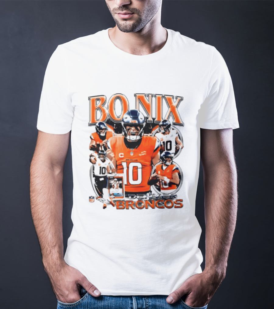 Bo Nix Denver Broncos 2026 Player #10 Collage T-Shirt