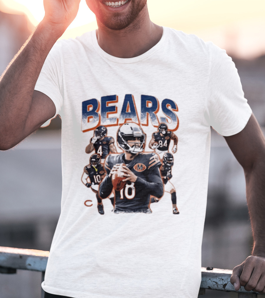 BEARS Chicago 2026 Football Team Collage T-Shirt