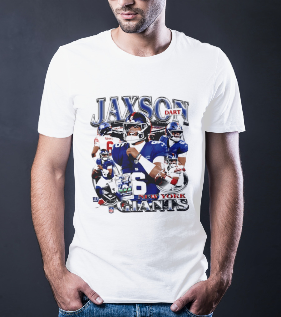 Jaxson Dart New York Giants Player Collage 2026 T-Shirt