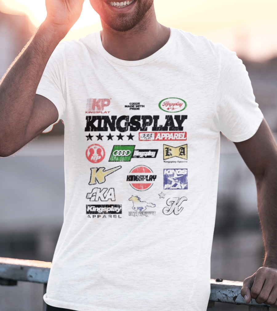 Kingsplay Vintage Style Apparel Collection Logo And Icon Mashup T-Shirt