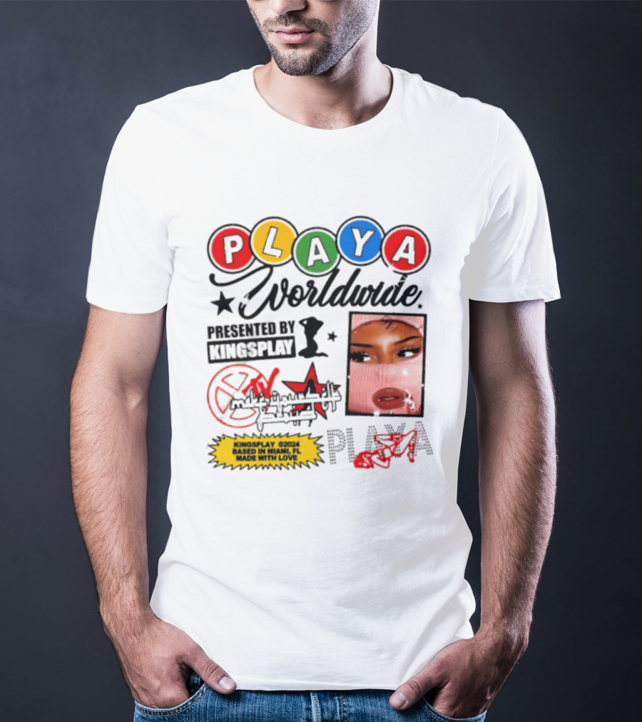 Playa Worldwide Kingsplay Miami Colorful Circles And Urban Street T-Shirt