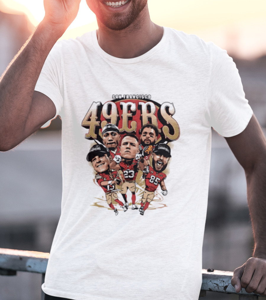 San Francisco 49ers 2026 Big Head Players NFL Football T-Shirt