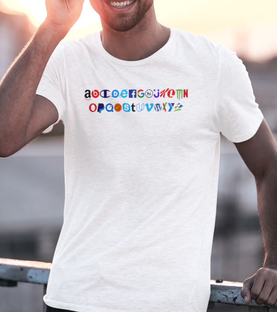 Famous Brands Alphabet Featuring Iconic Corporate Identity Letters T-Shirt