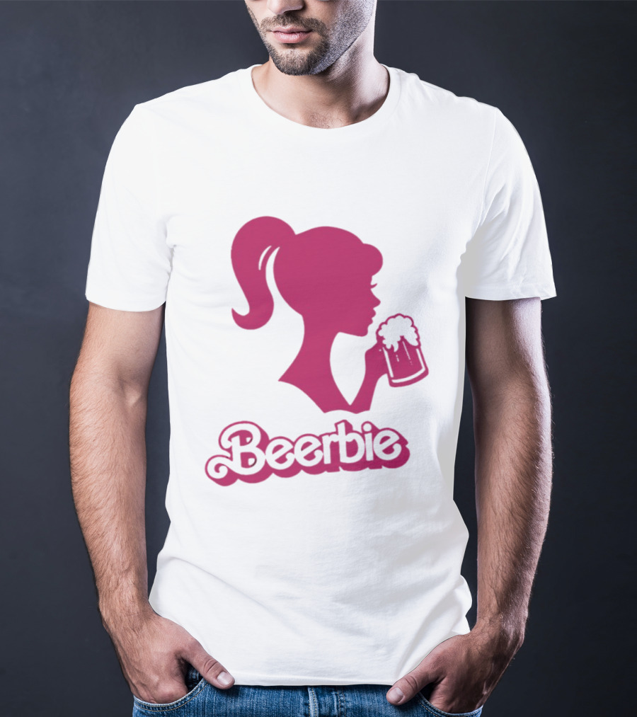 Beerbie Pink Beer Barbie Icon With Beer T-Shirt