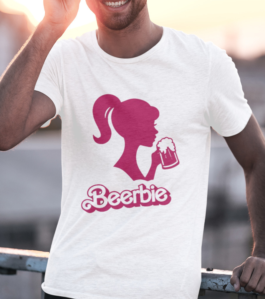 Beerbie Pink Beer Barbie Icon With Beer T-Shirt