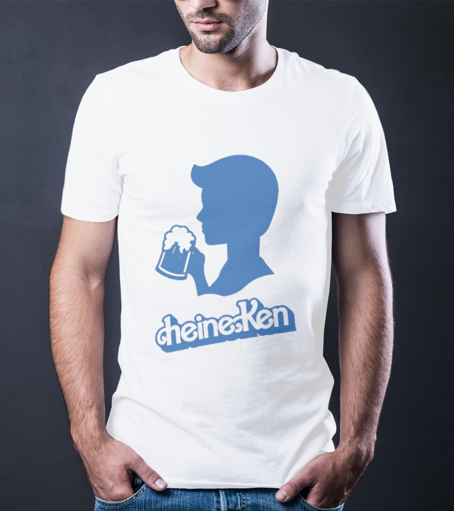 Ken Blue Beer Silhouette Heineken Play On Words T-Shirt
