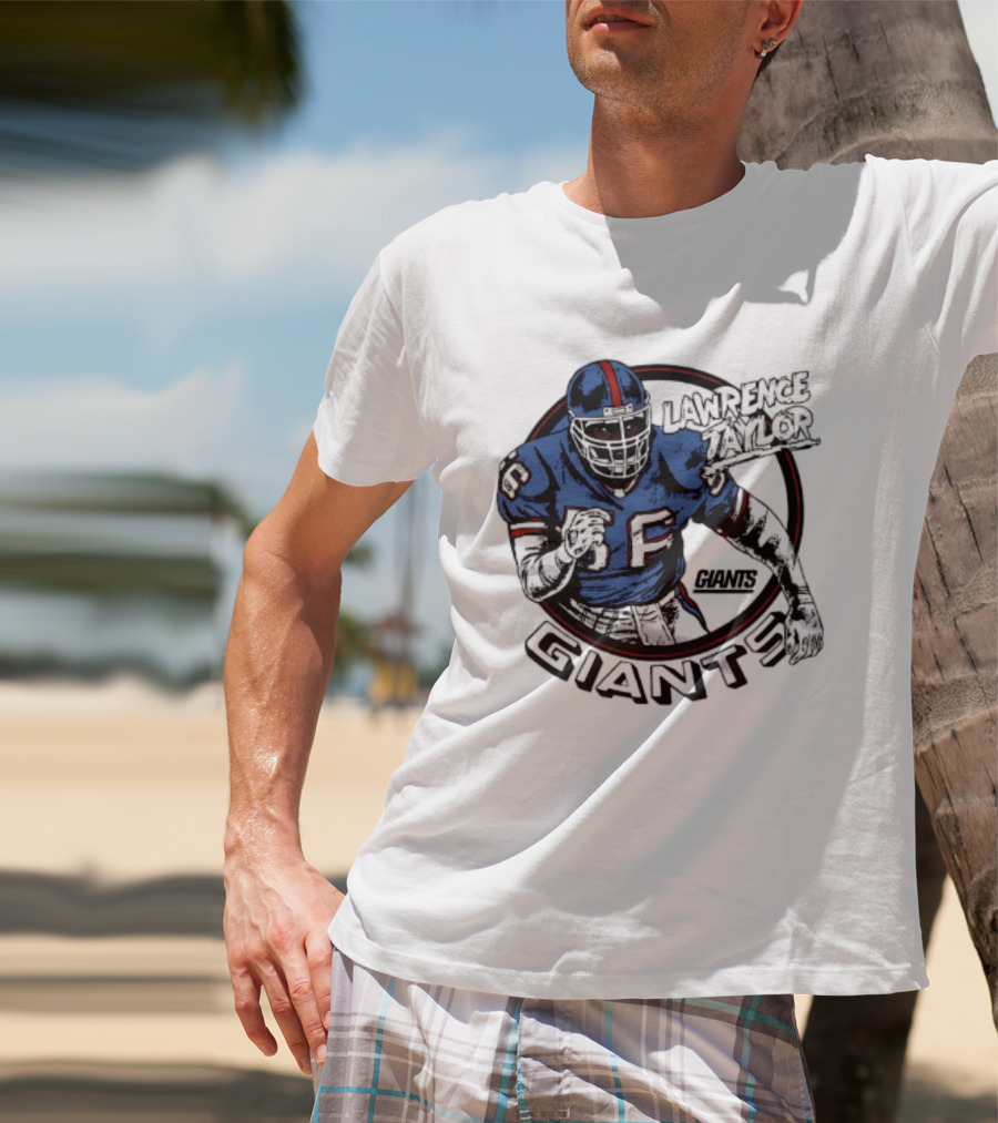 New York Giants Lawrence Taylor Football Player Vintage Pose T-Shirt