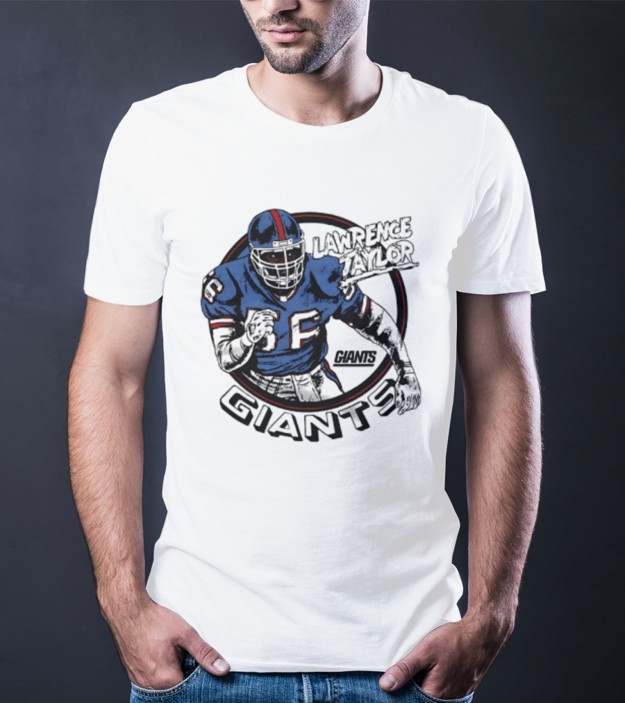 New York Giants Lawrence Taylor Football Player Vintage Pose T-Shirt