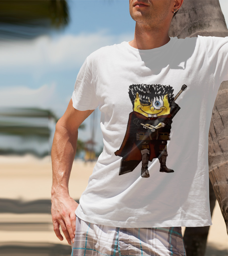 SpongeBob X Berserk Guts Crossover SpongeGuts SquarePants Character Mashup T-Shirt