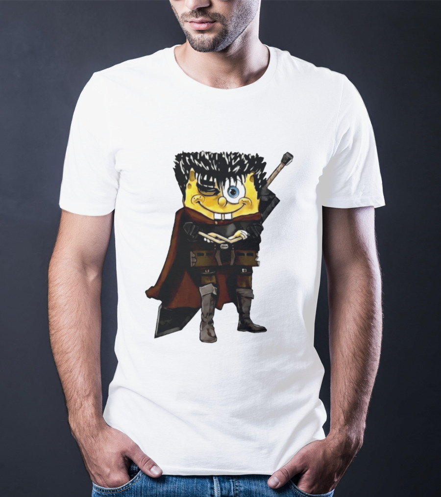 SpongeBob X Berserk Guts Crossover SpongeGuts SquarePants Character Mashup T-Shirt