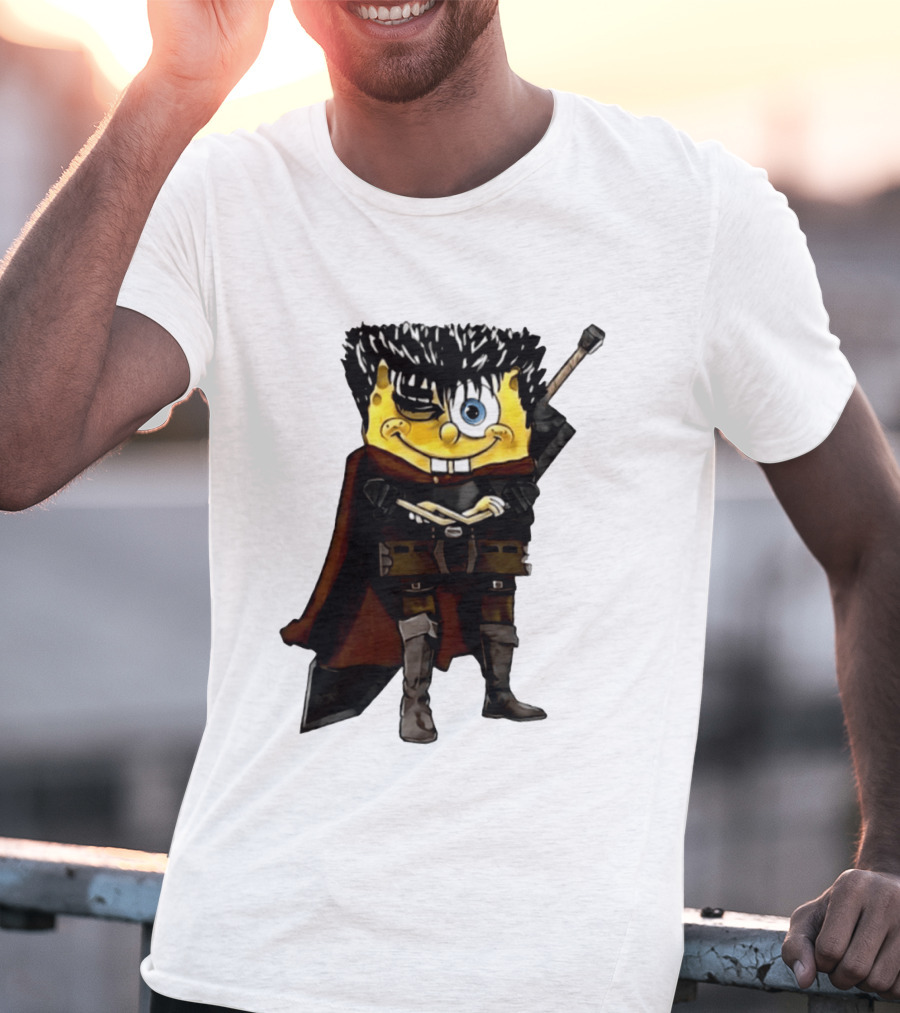 SpongeBob X Berserk Guts Crossover SpongeGuts SquarePants Character Mashup T-Shirt