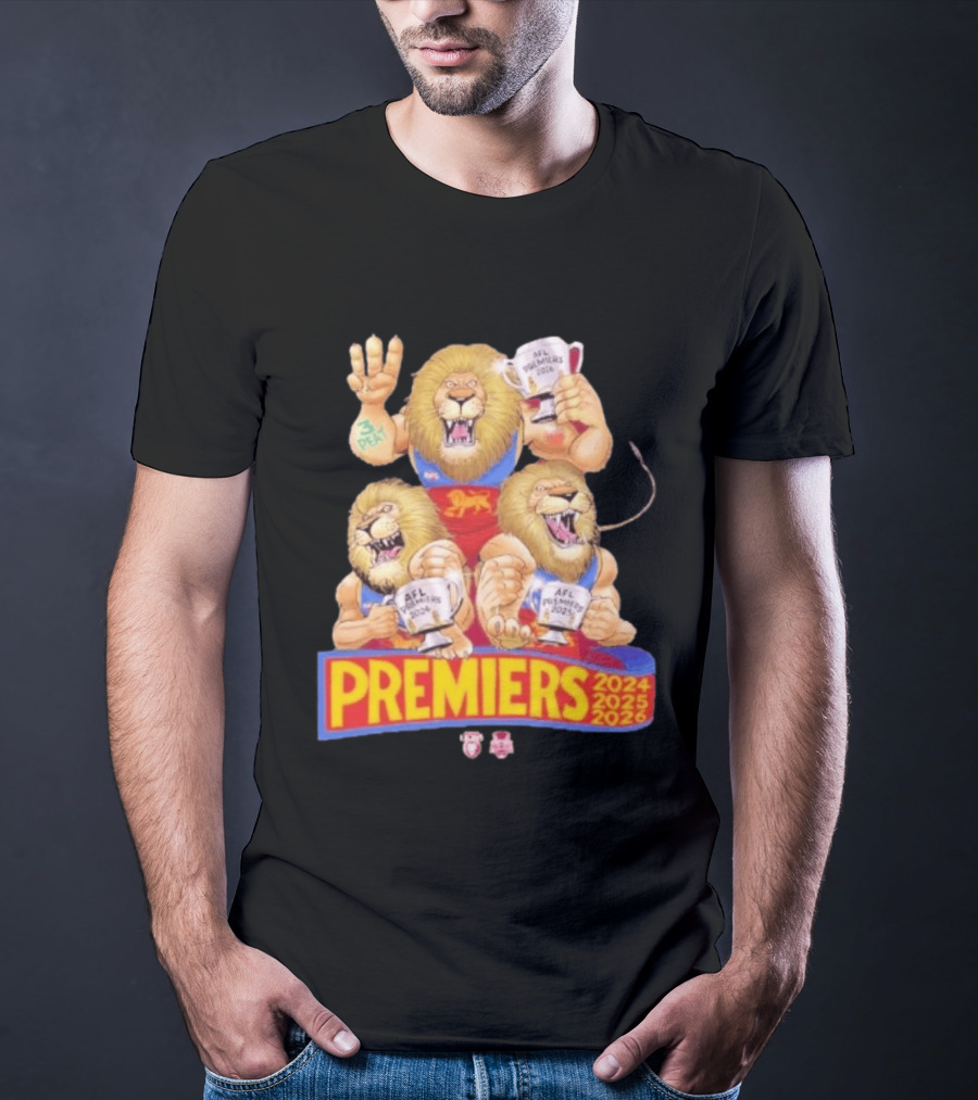 Brisbane Lions AFL Premiers 2024 2025 2026 Mark Knight T-Shirt