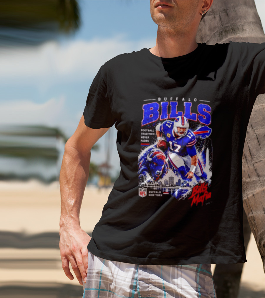 Buffalo Bills Football Tradition Never Fades Bills Mafia NFL Buffalo New York Team Skyline T-Shirt