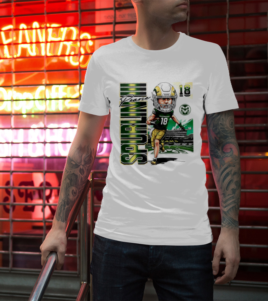 Pearce Spurlin III 18 Colorado State Rams NCAA Football Caricature T-Shirt