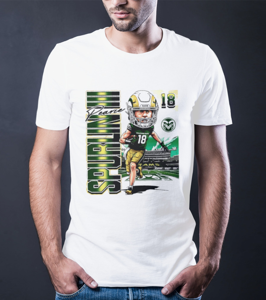 Pearce Spurlin III 18 Colorado State Rams NCAA Football Caricature T-Shirt