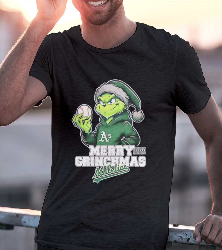 Merry Grinchmas Athletics Baseball Christmas 2026 T-Shirt