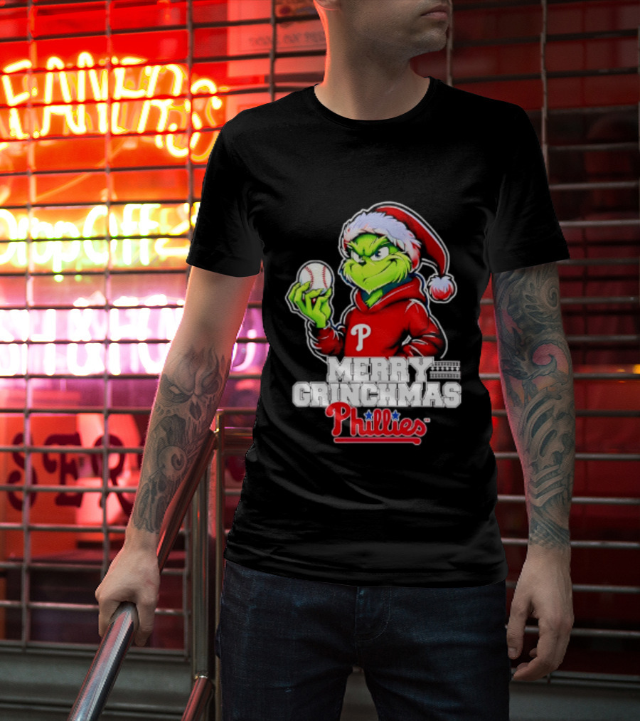 Merry Grinchmas Philadelphia Phillies Baseball Christmas 2026 T-Shirt
