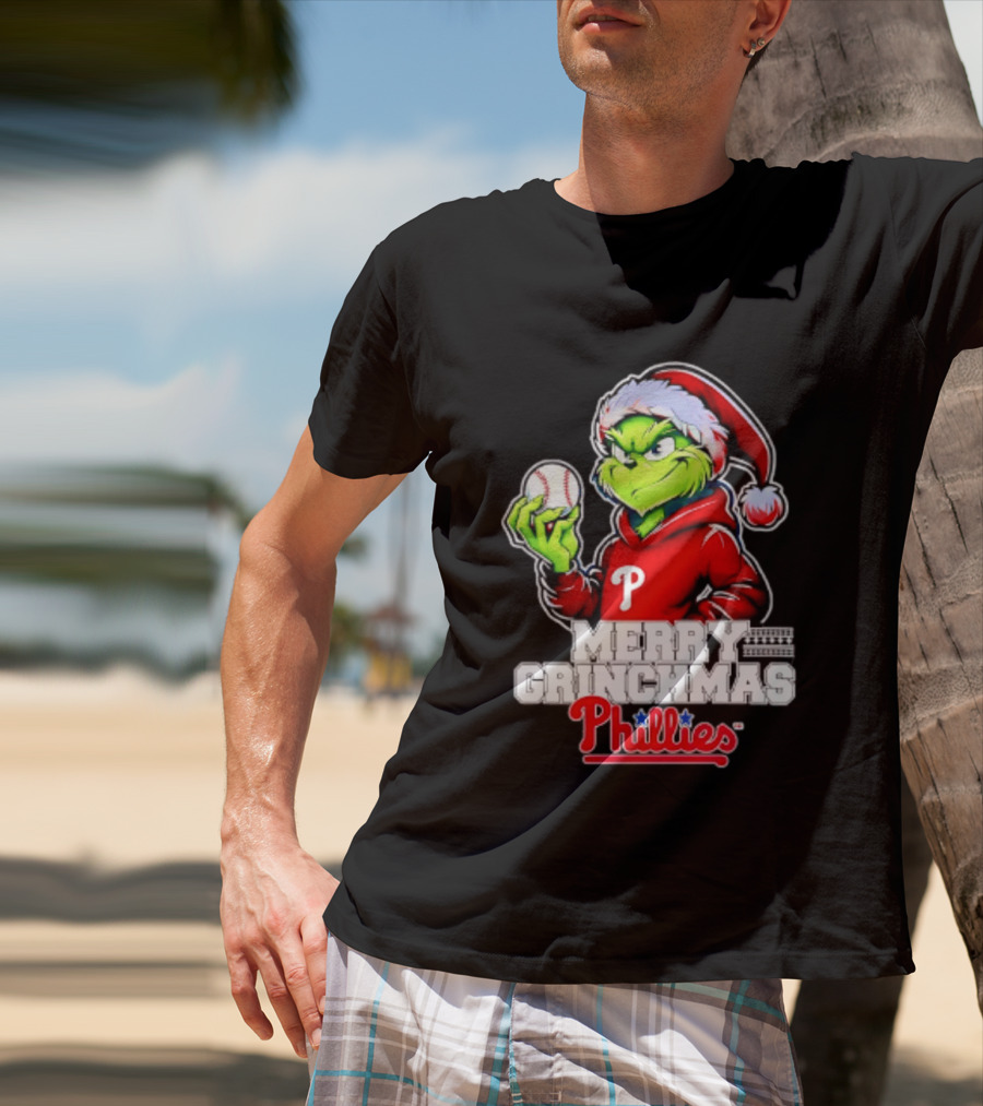 Merry Grinchmas Philadelphia Phillies Baseball Christmas 2026 T-Shirt