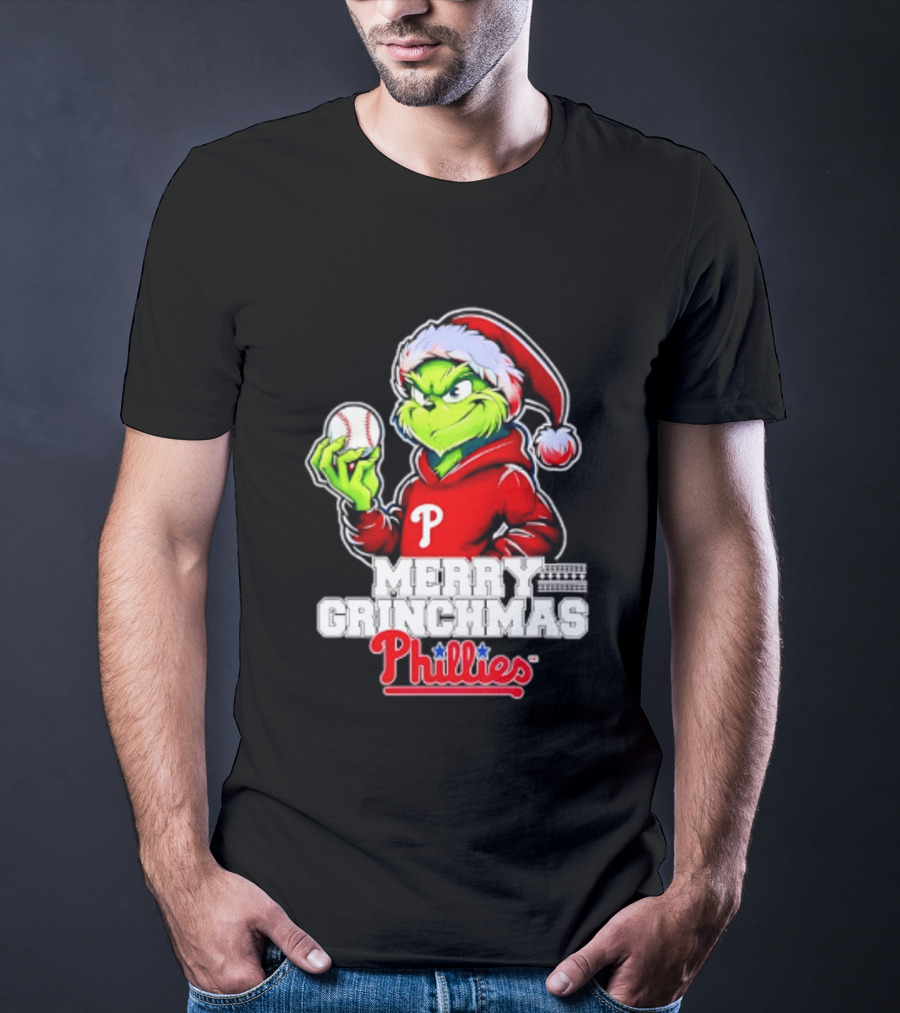 Merry Grinchmas Philadelphia Phillies Baseball Christmas 2026 T-Shirt