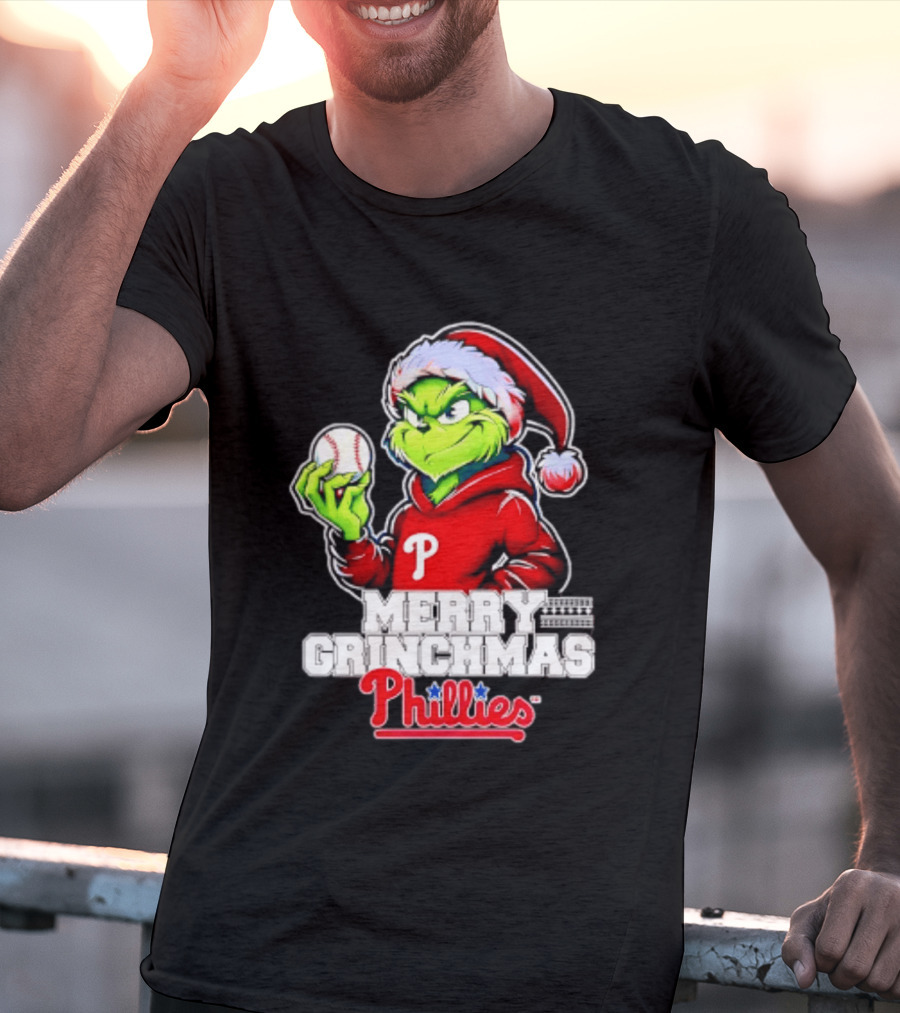 Merry Grinchmas Philadelphia Phillies Baseball Christmas 2026 T-Shirt