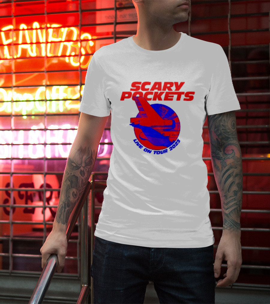 Scary Pockets Live On Tour 2023 Bold Red Airplane T-Shirt