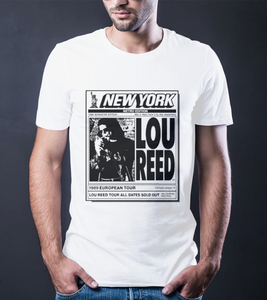New York Metro Edition Lou Reed 1989 European Tour All Dates Sold Out T-Shirt