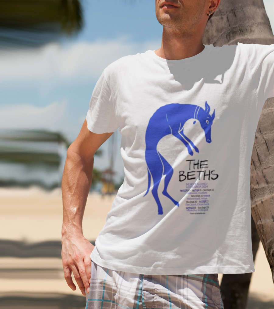 The Beths New Zealand Aotearoa 2024 Tour Blue Jumping Dog T-Shirt