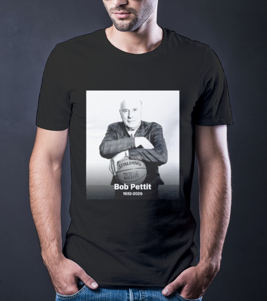 Bob Pettit 1932 2026 Spalding NBA Naismith Hall Of Famer T-Shirt