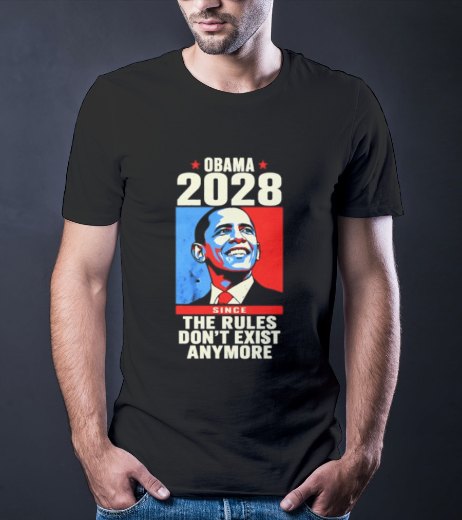 Obama 2028 Since The Rules Don't Exist Anymore Iconic Red And Blue T-Shirt
