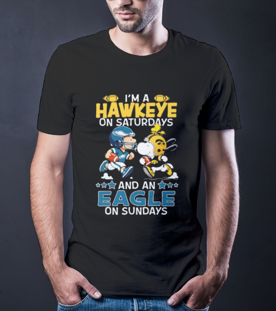 Peanuts I'm A Hawkeye On Saturdays And An Eagle On Sundays T-Shirt