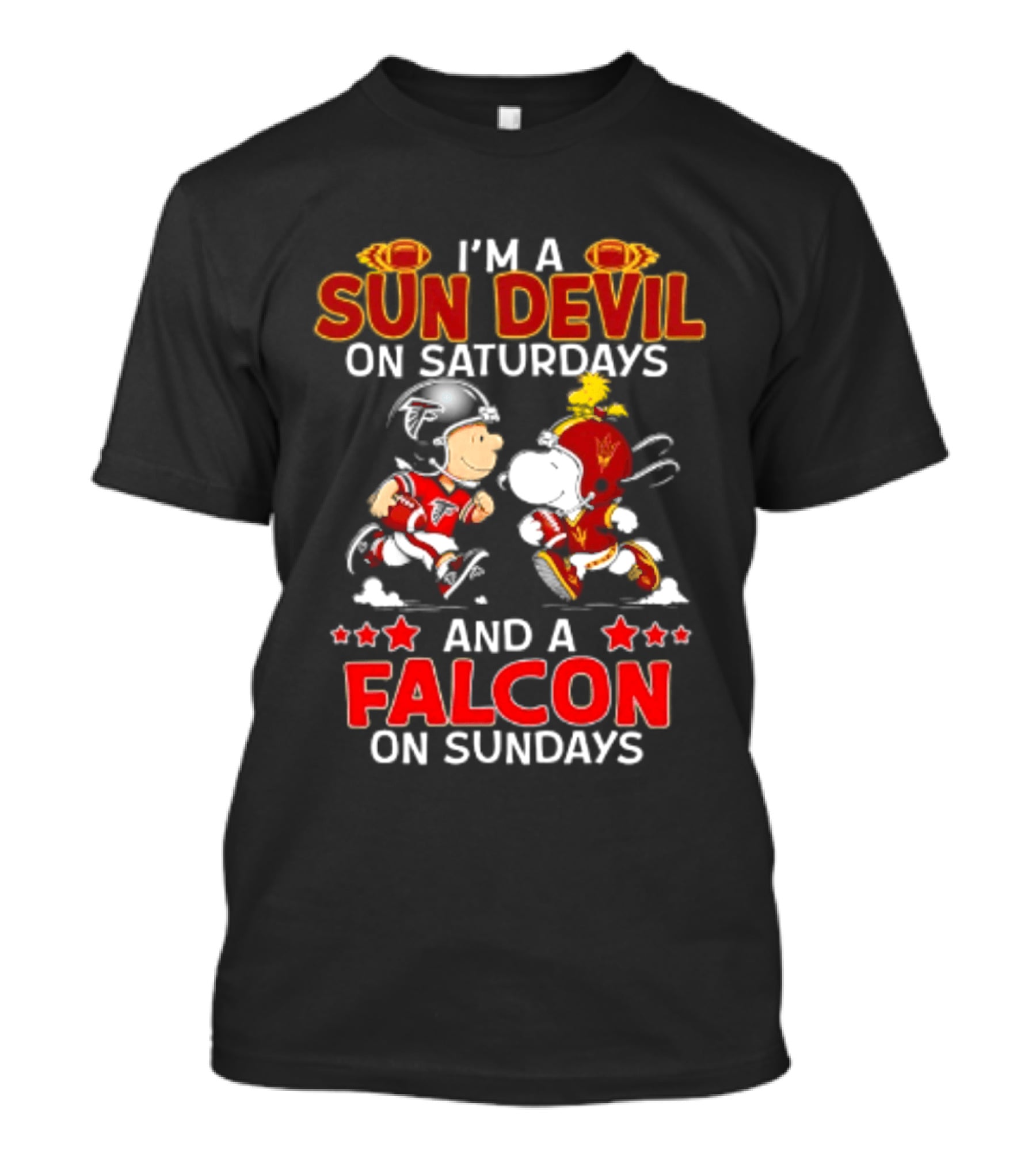Peanuts Sun Devil On Saturdays Falcons On Sundays T-Shirt