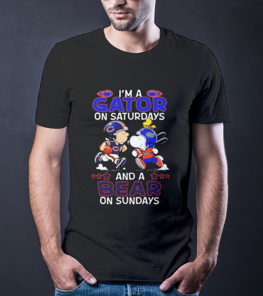 Peanuts I'm A Gator On Saturdays And A Bear On Sundays Football T-Shirt
