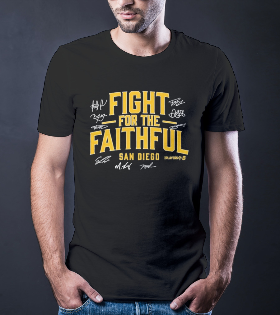 San Diego Fight For The Faithful Players B Signatures T-Shirt