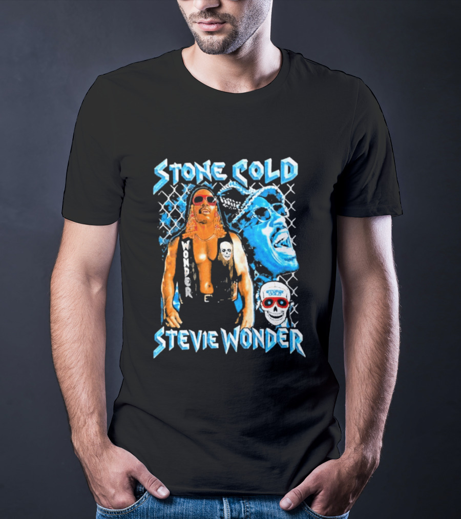 Stone Cold Stevie Wonder Collaboration Red Sunglasses T-Shirt