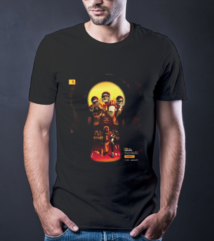 USC Trojans Vs Oregon Ducks Lock The Gates Football Game September 26 2026 L.A. Memorial Coliseum T-Shirt