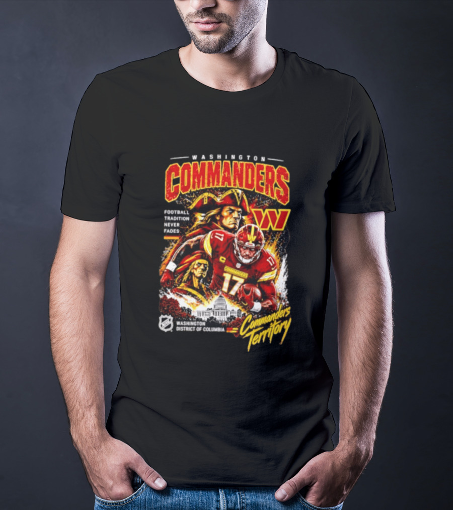 Washington Commanders Football Tradition Never Fades Commanders Territory Washington DC Skyline T-Shirt