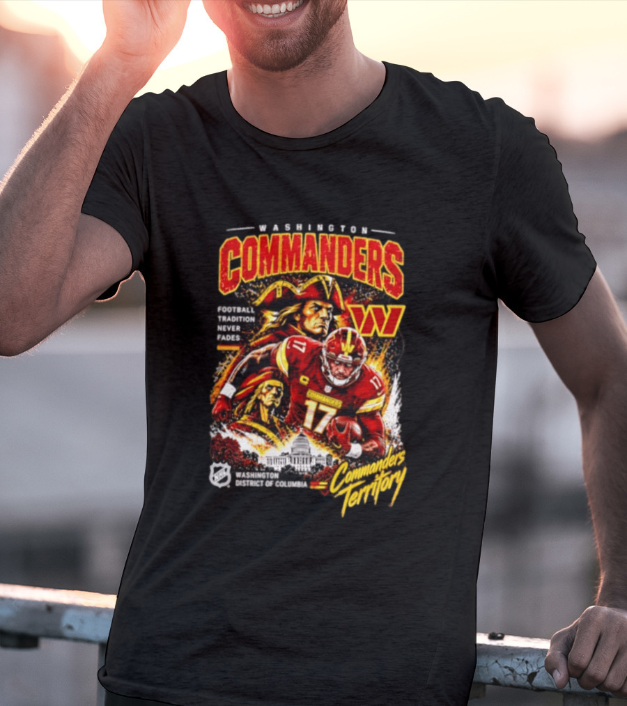 Washington Commanders Football Tradition Never Fades Commanders Territory Washington DC Skyline T-Shirt