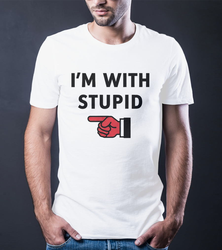 I'm With Stupid Red Pointing Finger T-Shirt