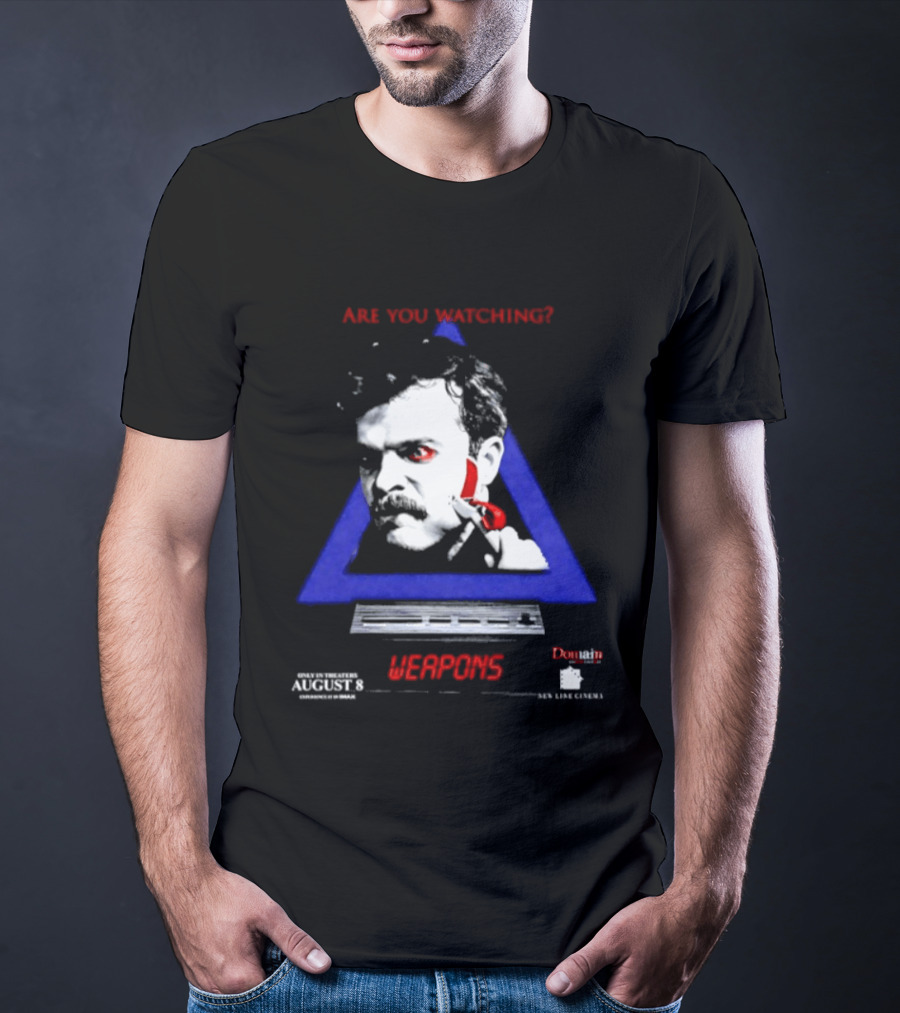Are You Ing Weapons Triangle Face Art New Line Cinema T-Shirt