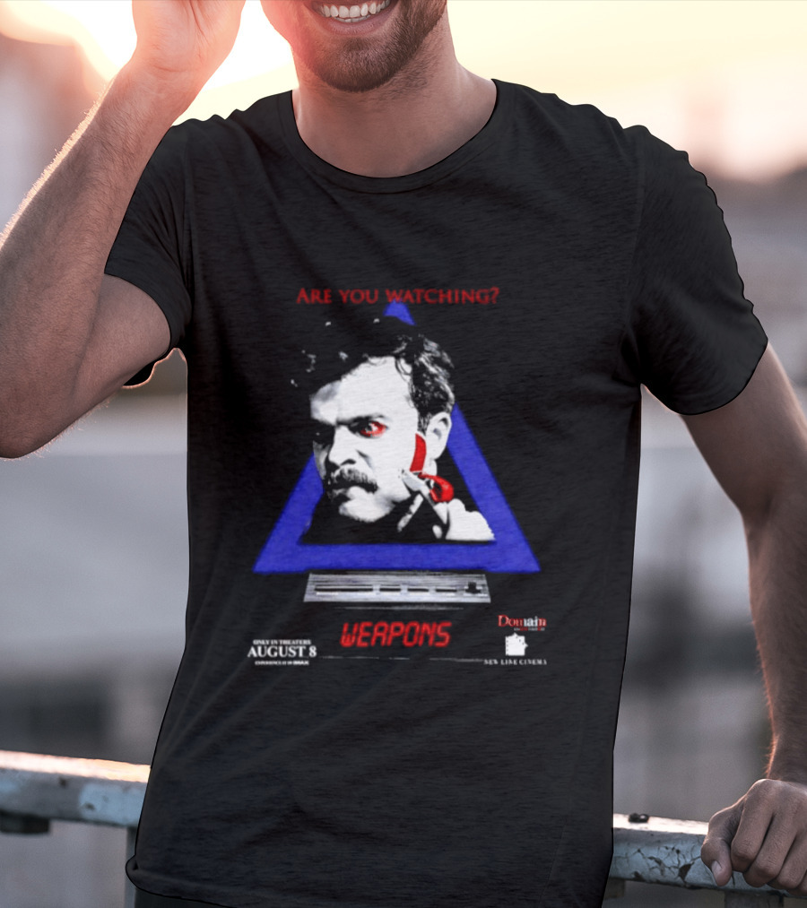 Are You Ing Weapons Triangle Face Art New Line Cinema T-Shirt