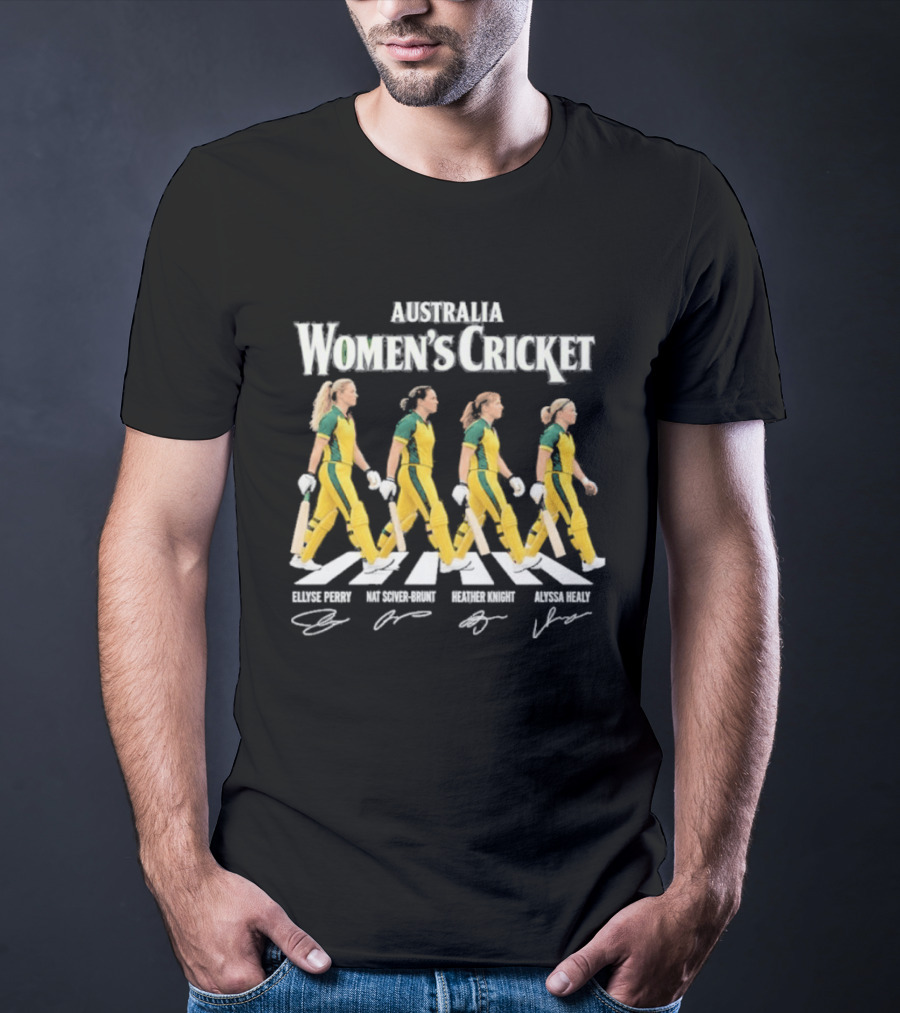 Australia Womens Cricket Abbey Road Ellyse Perry Nat Sciver Brunt Heather Knight Alyssa Healy T-Shirt