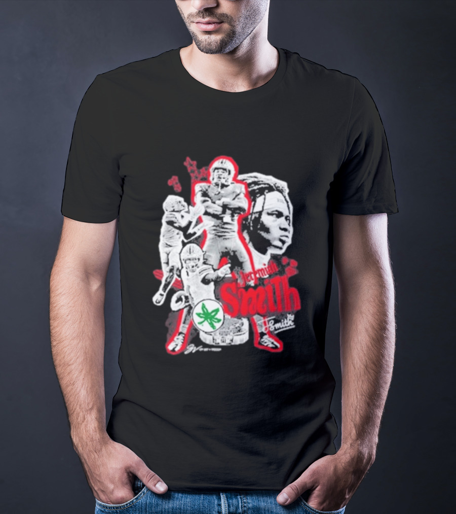 Jeremiah Smith Ohio State Buckeyes Football Collage T-Shirt